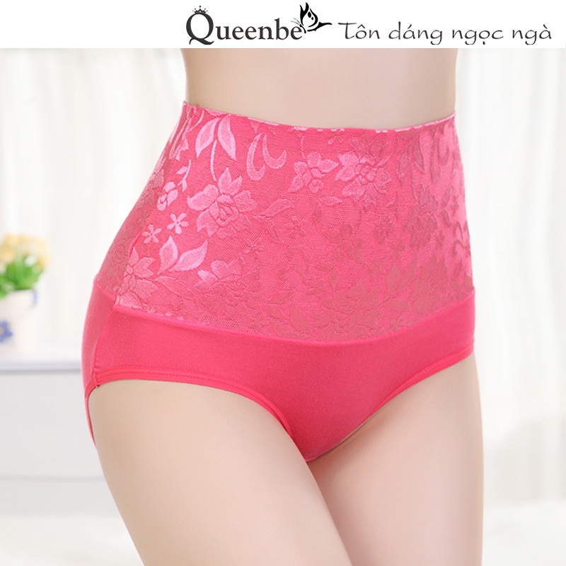 Quần lót nữ lưng cao GEN eo giấu bụng GLDL037 Queenbe vải cotton mềm thoáng thêu tinh tế