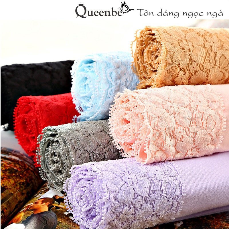 Quần lót cotton phối ren GLDL050 Queenbe lưng cao chống cuộn mềm mịn co giãn tốt