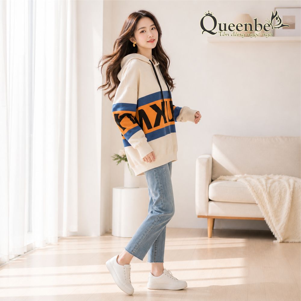 Áo hoodie nữ có nón Queenbe GLA320 len dầy vừa ấm áp, phong cách tự do
