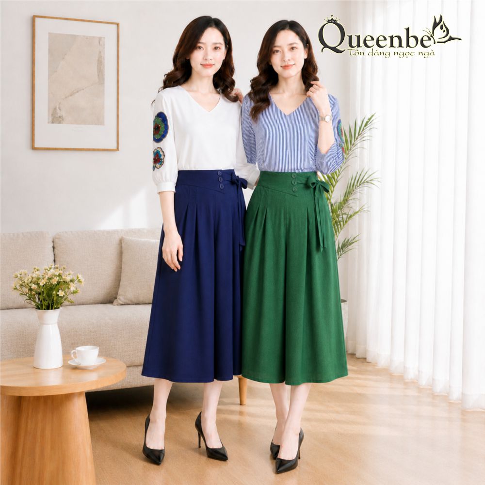 Áo kiểu cổ v tay lỡ đính cườm có big size Queenbe GLA114