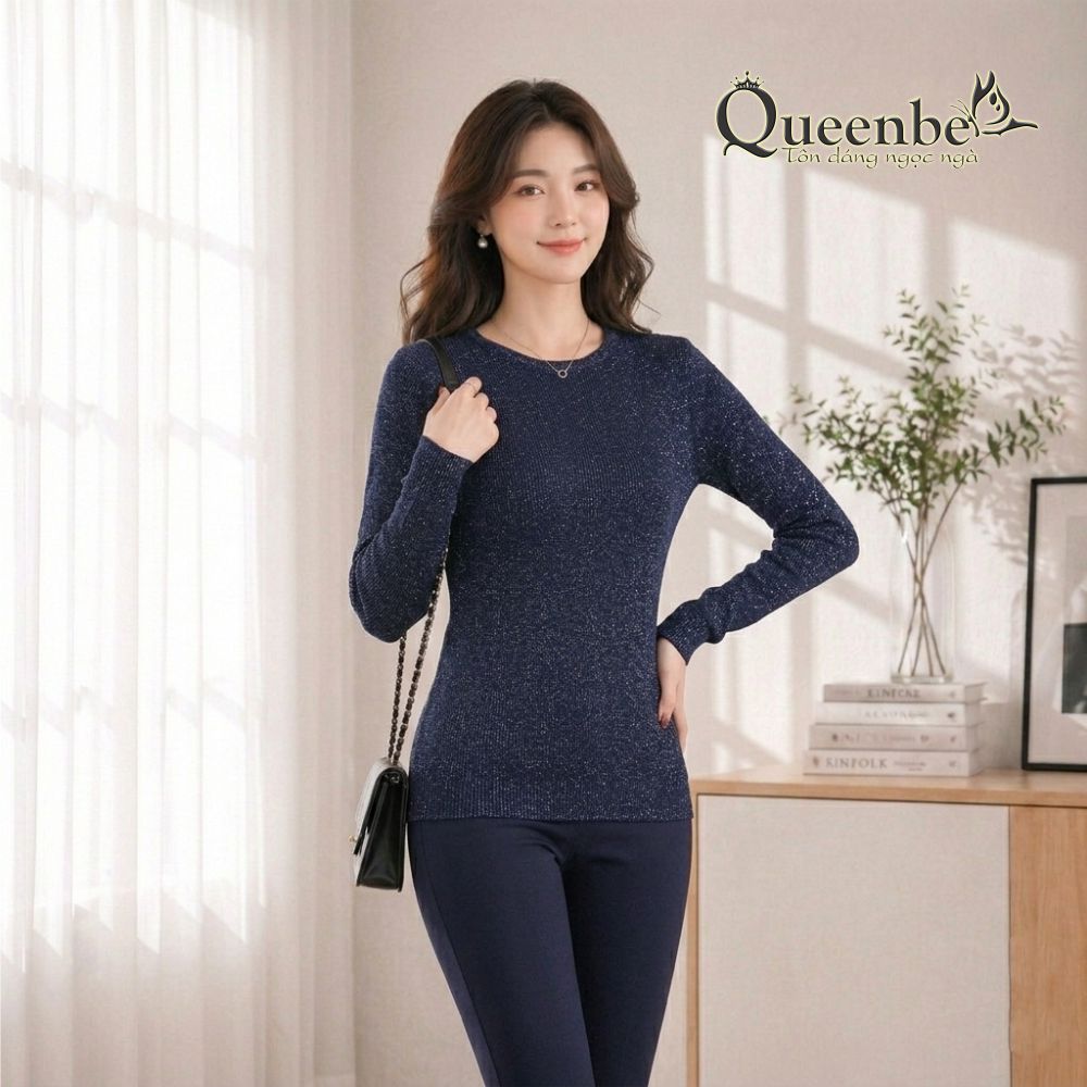 Áo len nữ dài tay dáng ôm Queenbe GLA282