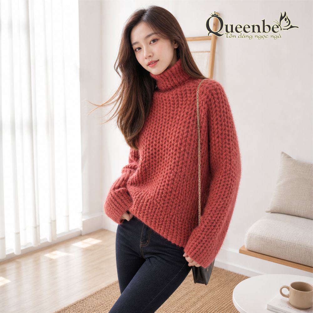 Áo len nữ dài tay kiểu hàn quốc mã Queenbe GLA298