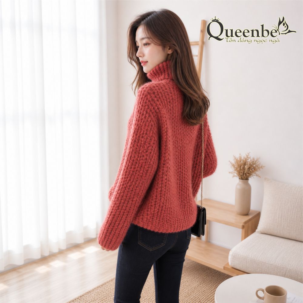 Áo len nữ dài tay kiểu hàn quốc mã Queenbe GLA298
