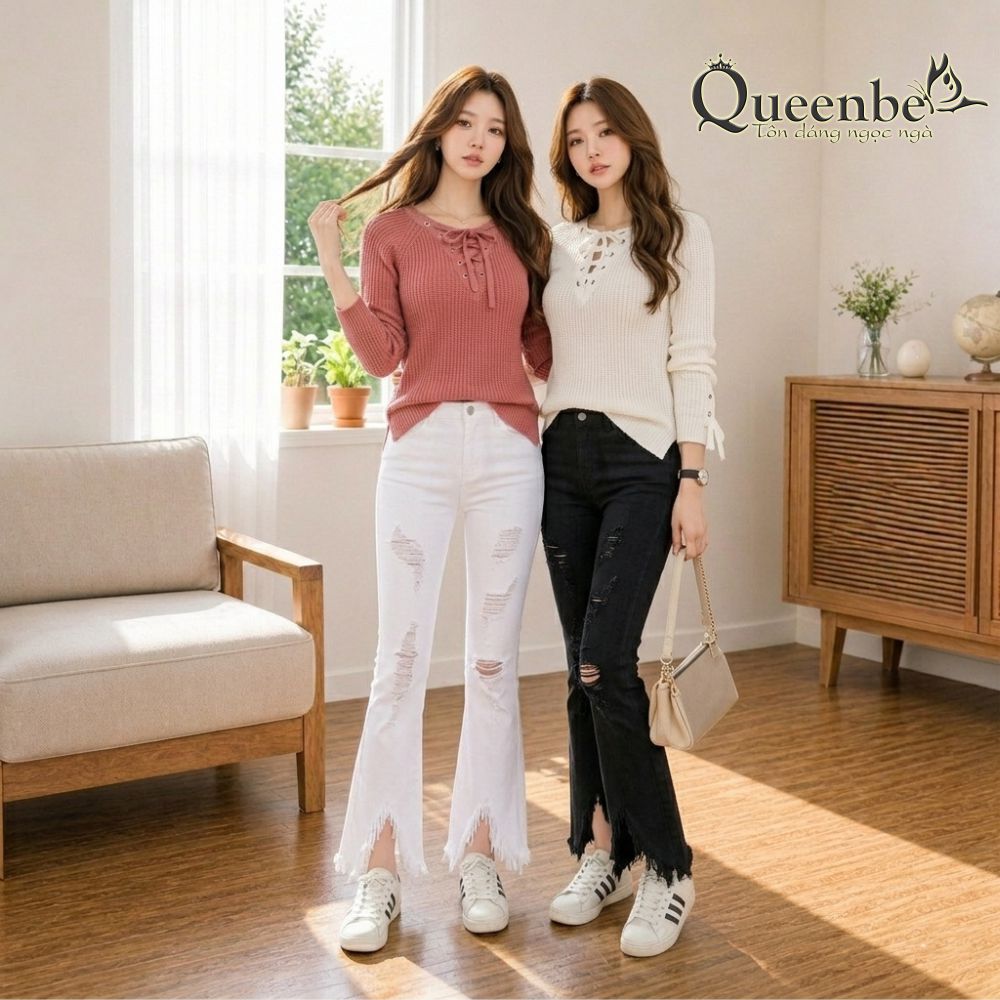 Áo len nữ mỏng nhẹ hè thu Queenbe GLA181