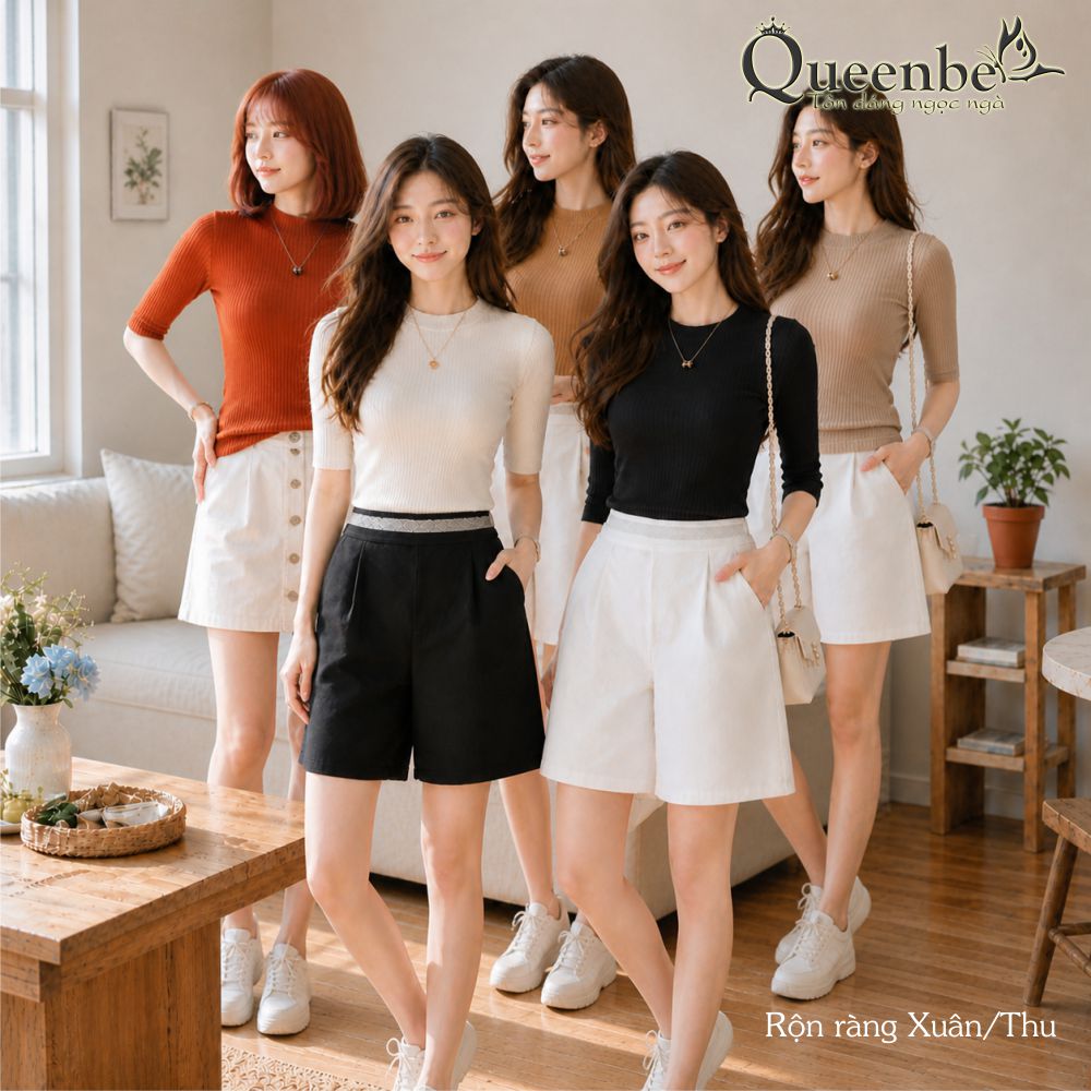 Áo len nữ nhẹ xuân thu tay lỡ dáng ôm Queenbe GLA254