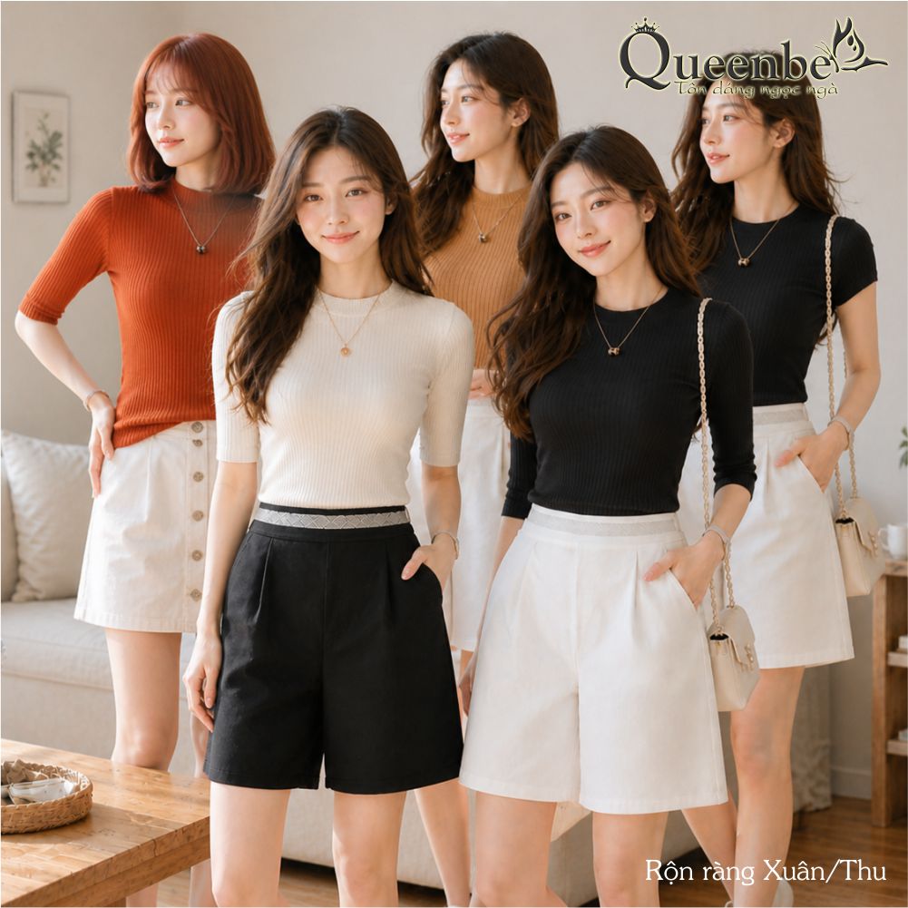 Áo len nữ nhẹ xuân thu tay lỡ dáng ôm Queenbe GLA254