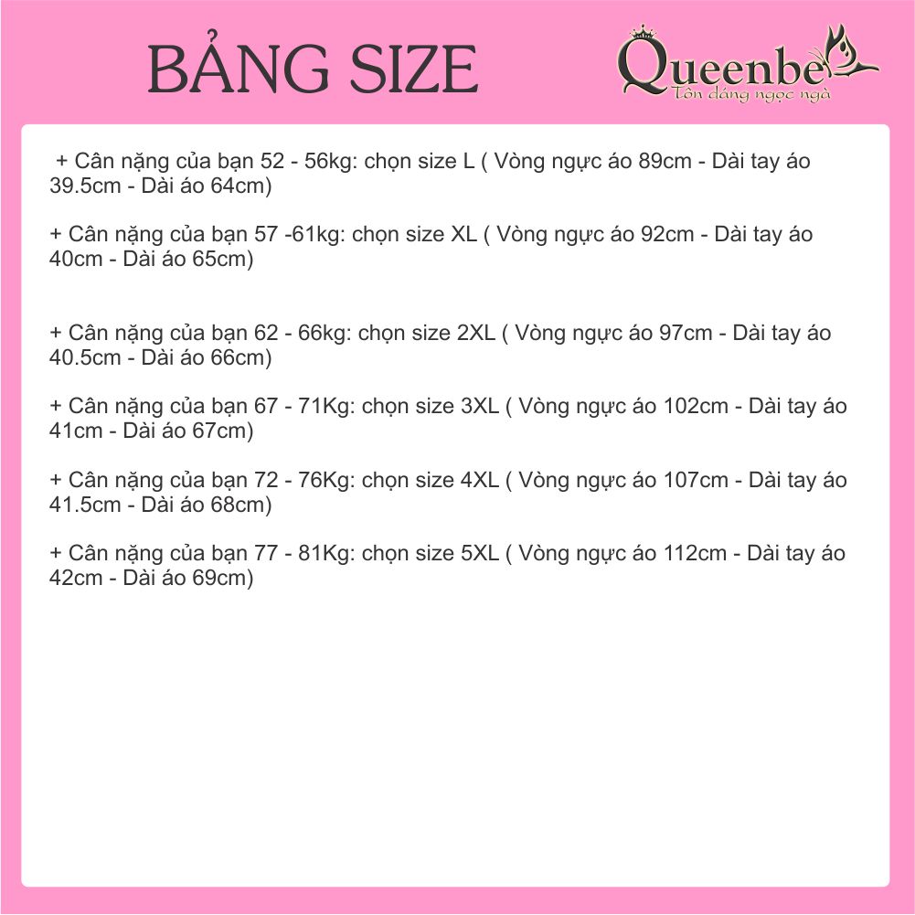 Áo sơ mi nữ tay loe áo kiểu big size Queenbe GLA120