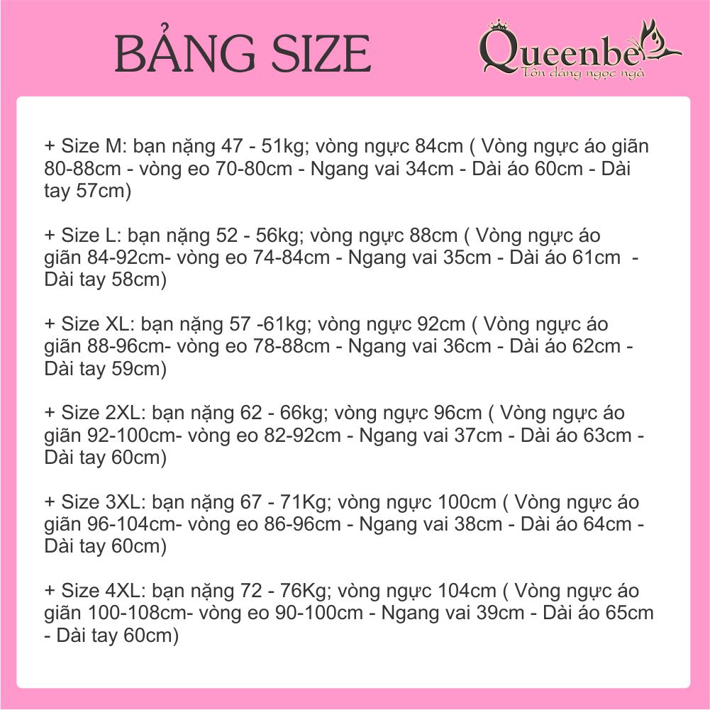 Áo thun nữ dài tay thêu ren big size Queenbe GLA194