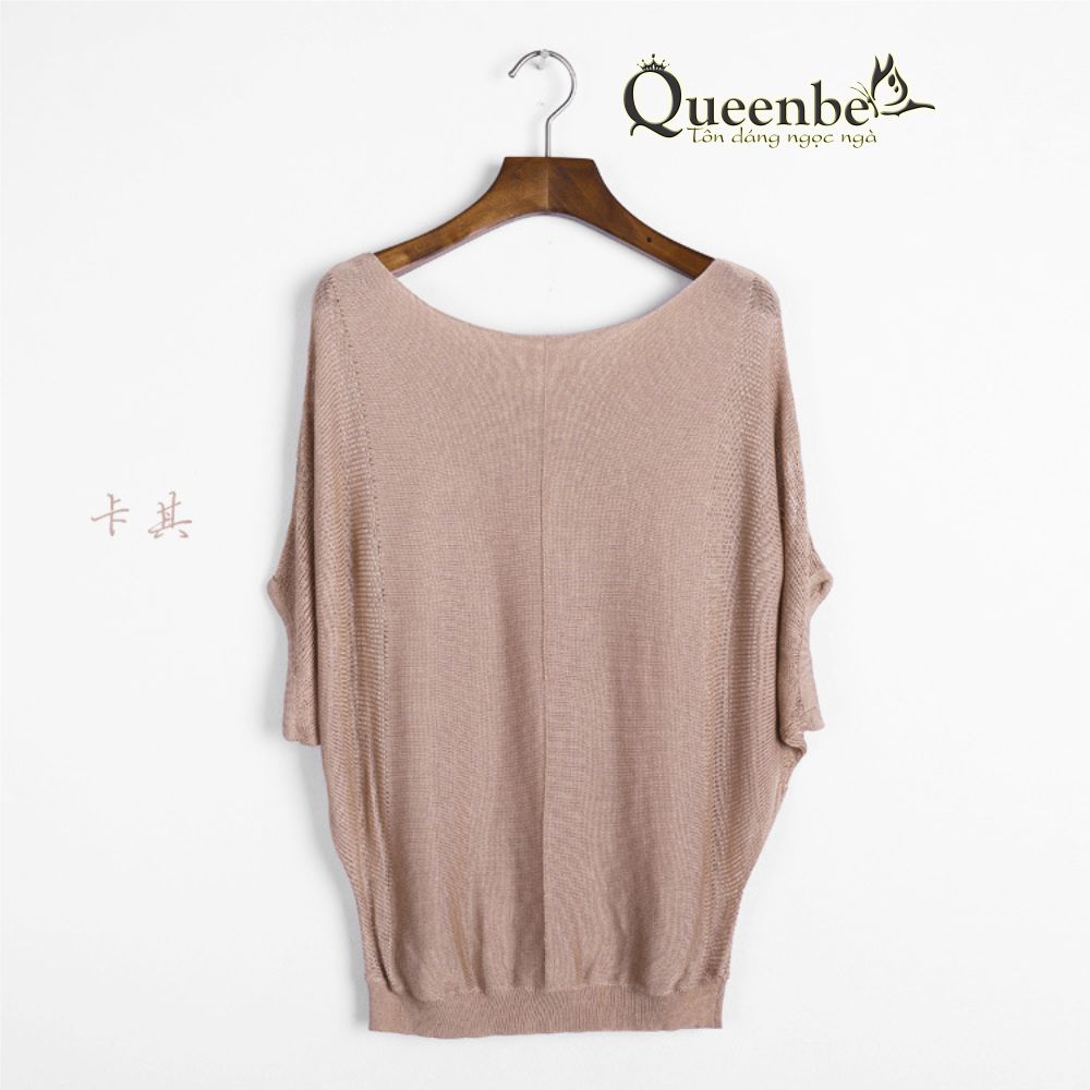Áo thun nữ dệt kim Queenbe GLA024 kiểu cánh dơi ngắn tay
