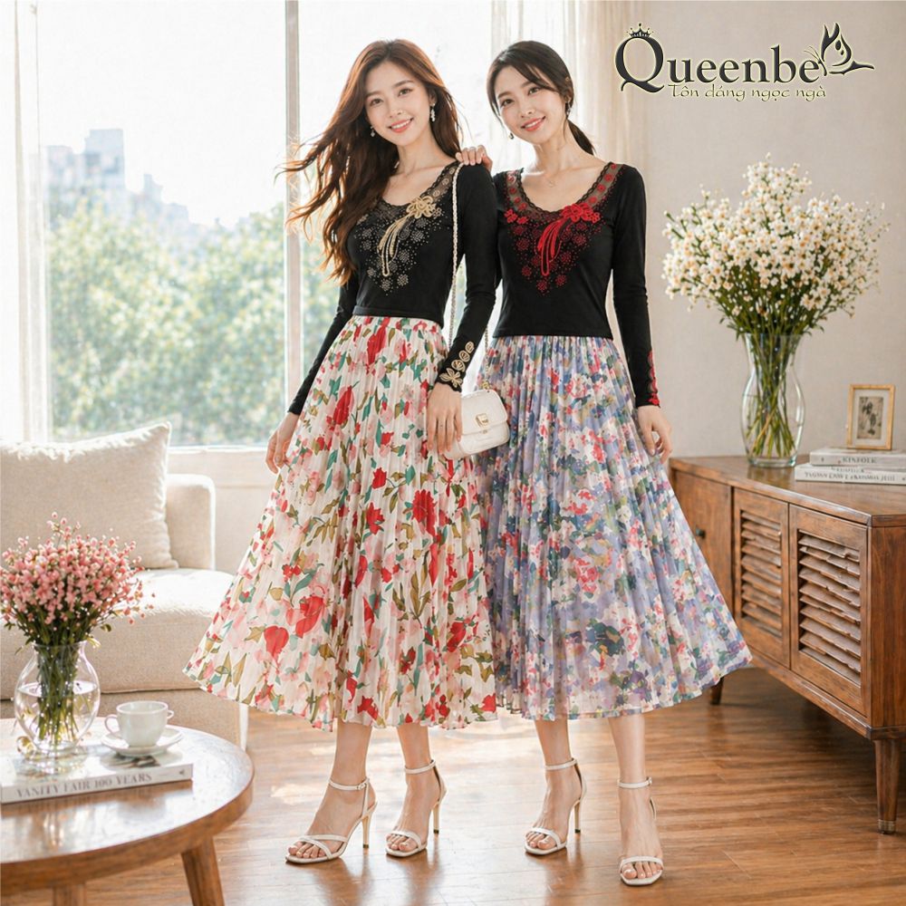 Áo thun nữ đính đá sang trọng có big size Queenbe GLA285