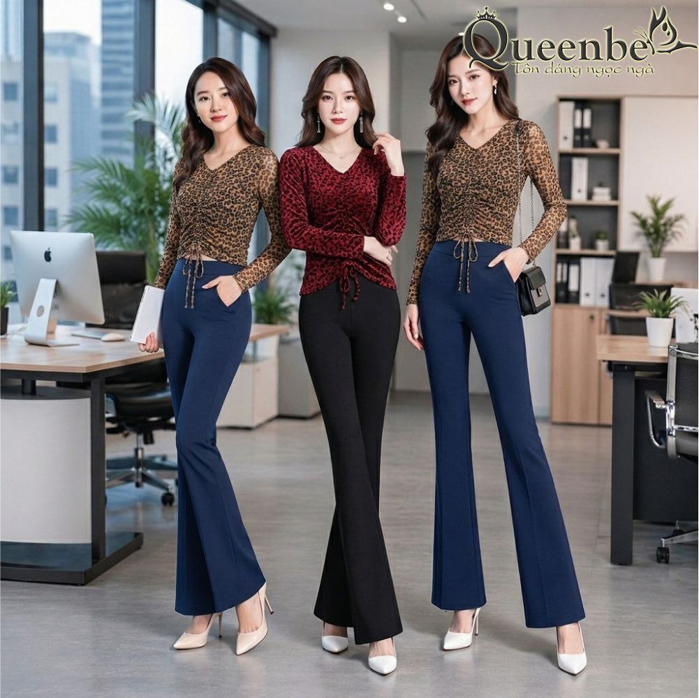 Áo thun nữ lưới dệt họa tiết co giãn 4 chiều có big size Queenbe GLA301 vải cotton lưới xốp mềm mượt thoáng