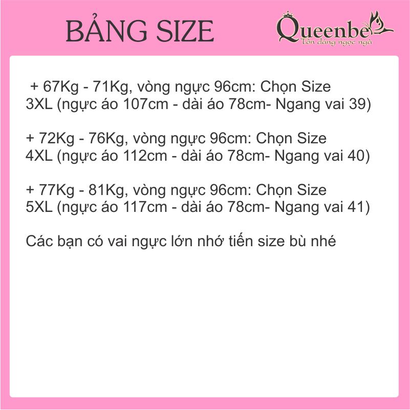 Áo trung niên kiểu dáng dài big size xẻ tà Queenbe GLA257