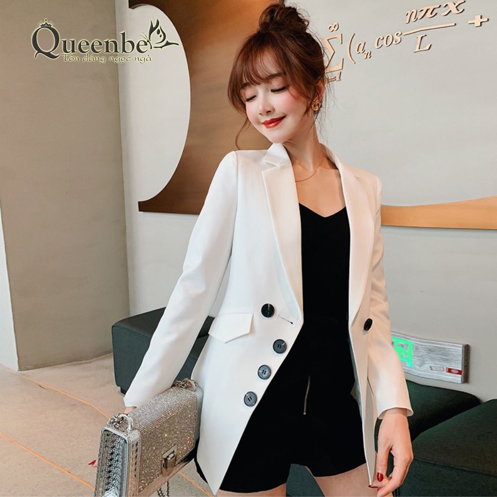 Áo vest nữ công sở Queenbe GLA281 phom rộng, cách điệu, cá tính, vải giữ phom không nhàu