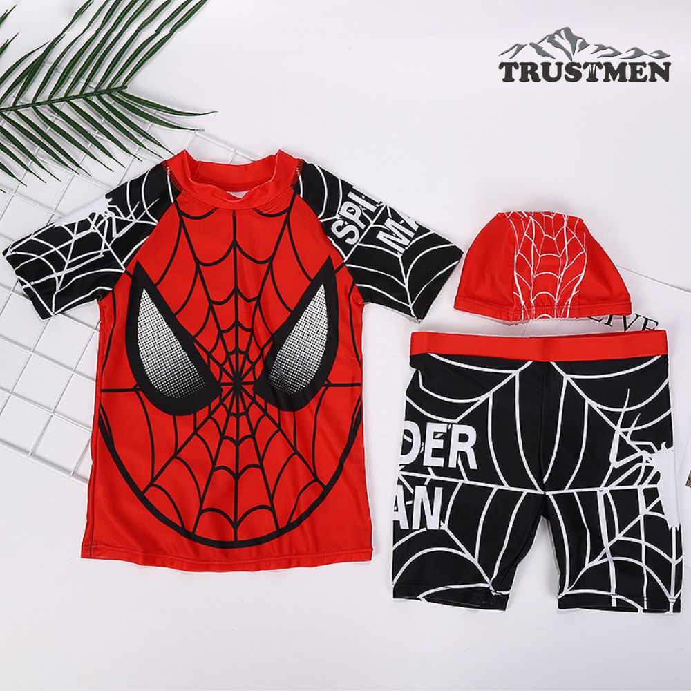 Bộ bơi siêu nhân 3 mảnh dành cho bé trai Avenger và người nhện Trustmen GLSWIM102 vải lycra cao cấp mềm mịn, ít thấm, mau khô