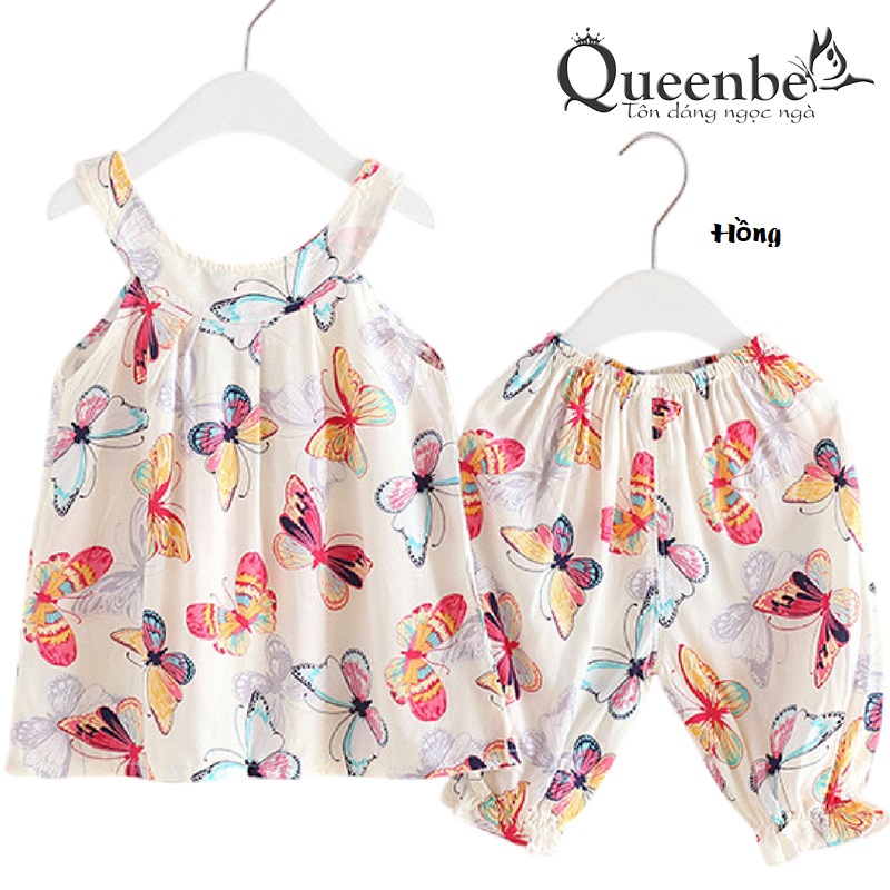 Bộ đồ bé gái mùa hè Queenbe GLSET040 vải tôn mềm mát
