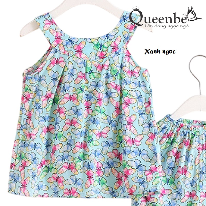 Bộ đồ bé gái mùa hè Queenbe GLSET040 vải tôn mềm mát