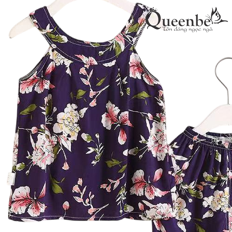 Bộ đồ bé gái mùa hè Queenbe GLSET040 vải tôn mềm mát