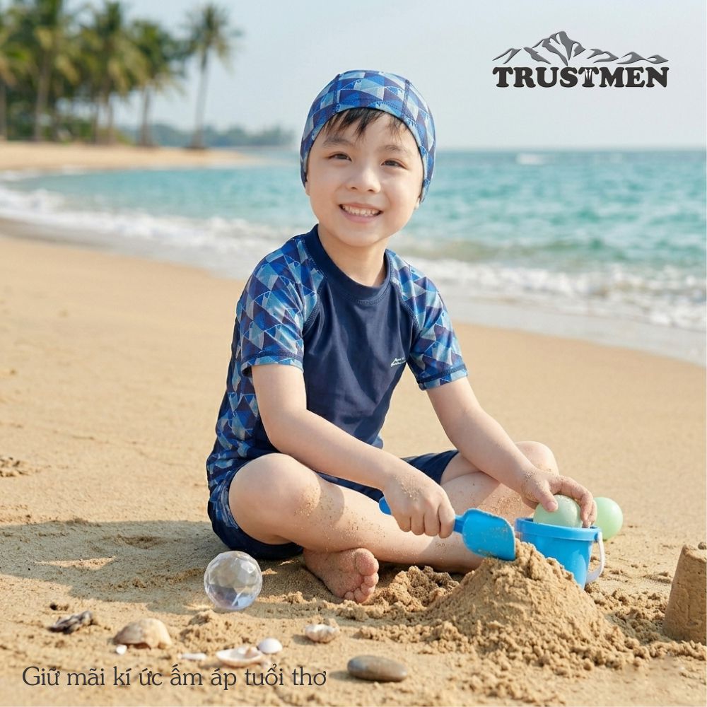 Bộ đồ bơi bé trai Trustmen GLSWIM088 vải thun Lycra cao cấp, mềm mịn, ít thấm, mau khô
