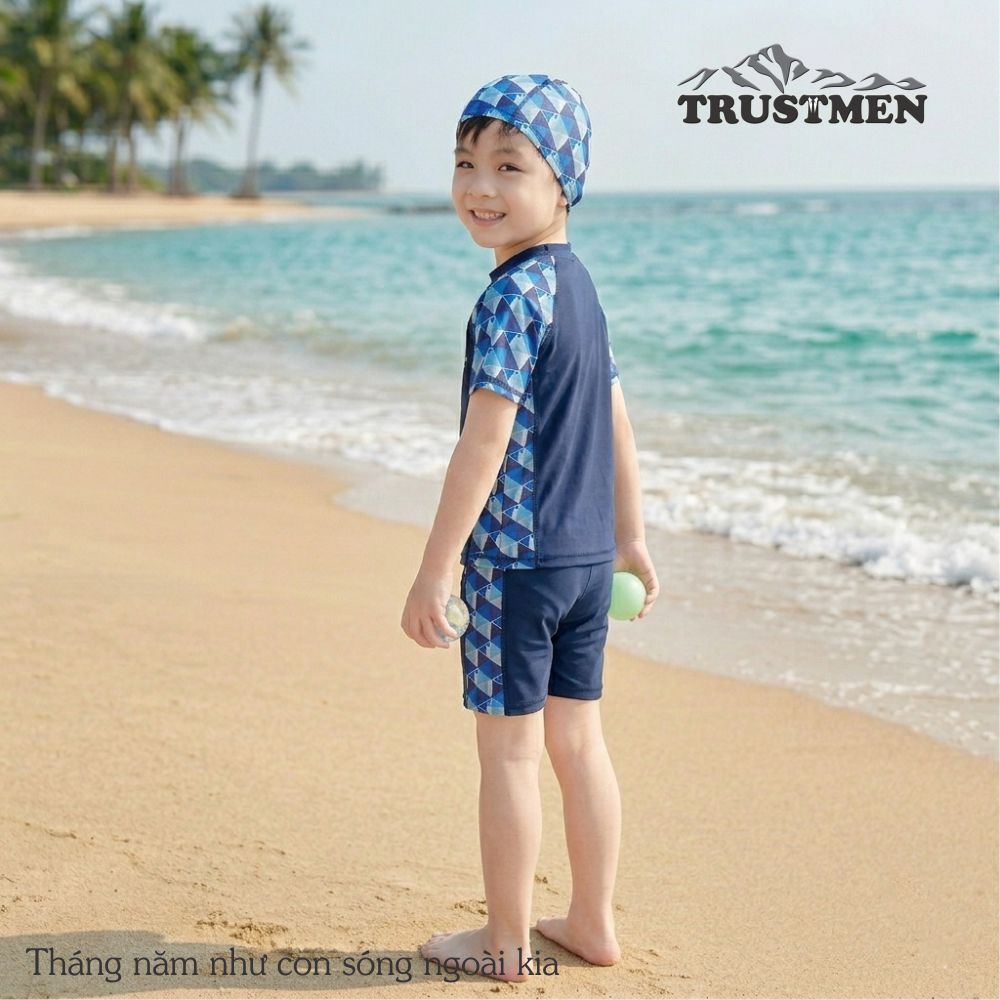 Bộ đồ bơi bé trai Trustmen GLSWIM088 vải thun Lycra cao cấp, mềm mịn, ít thấm, mau khô