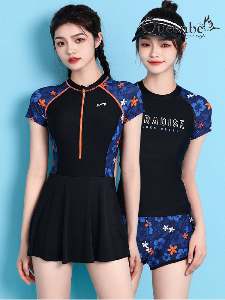 Bộ đồ bơi thể thao nữ Queenbe GLSWIM110 vải thun Lyca cao cấp co giãn mềm, ít thấm hút, mau khô