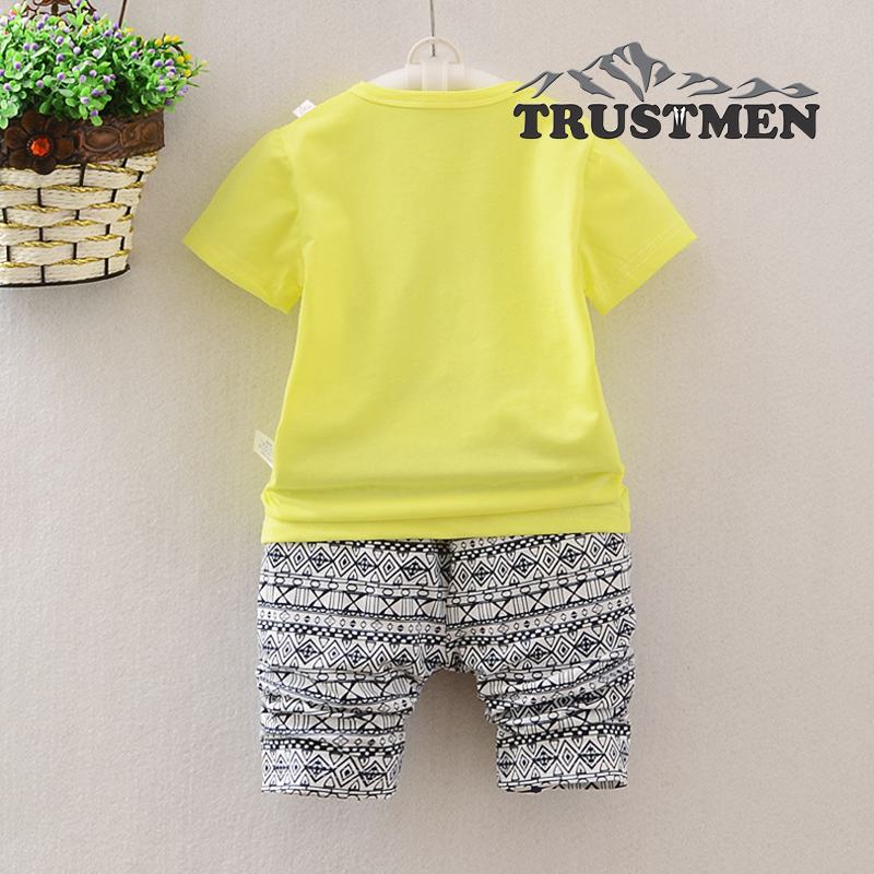 Bộ quần áo bé trai cotton tinh khiết Trustmen GLSET025 thông thoáng thấm hút mồ hôi tốt
