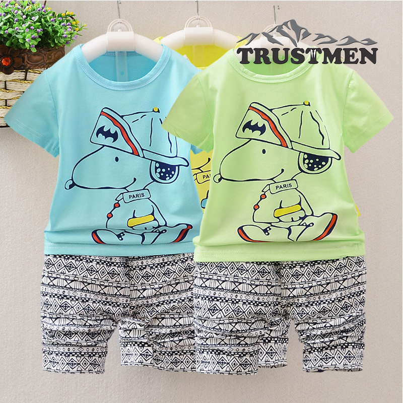 Bộ quần áo bé trai cotton tinh khiết Trustmen GLSET025 thông thoáng thấm hút mồ hôi tốt