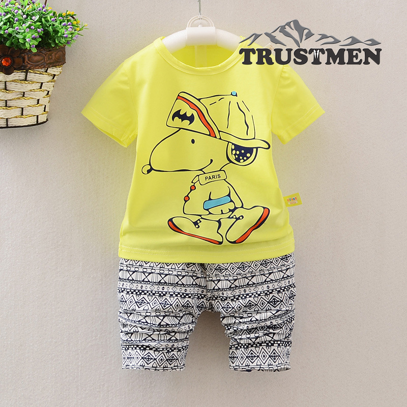 Bộ quần áo bé trai cotton tinh khiết Trustmen GLSET025 thông thoáng thấm hút mồ hôi tốt