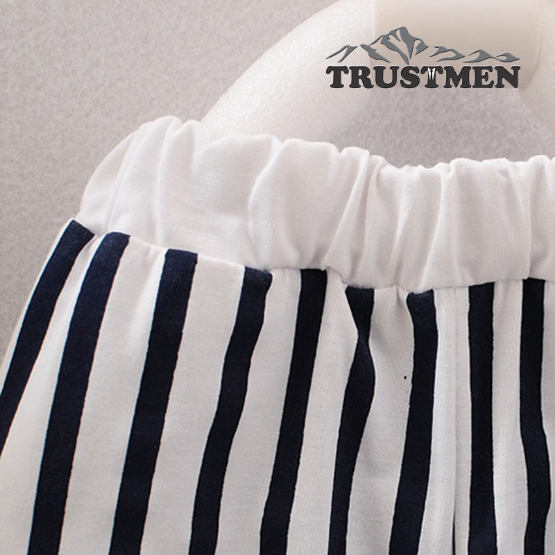 Bộ quần áo bé trai đính dây thừng Trustmen GLSET029 cotton tinh khiết màu xanh lá