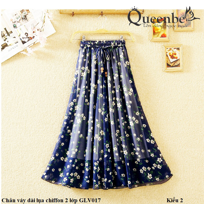Chân váy Maxi Queenbe GLV017 vải lụa chiffon