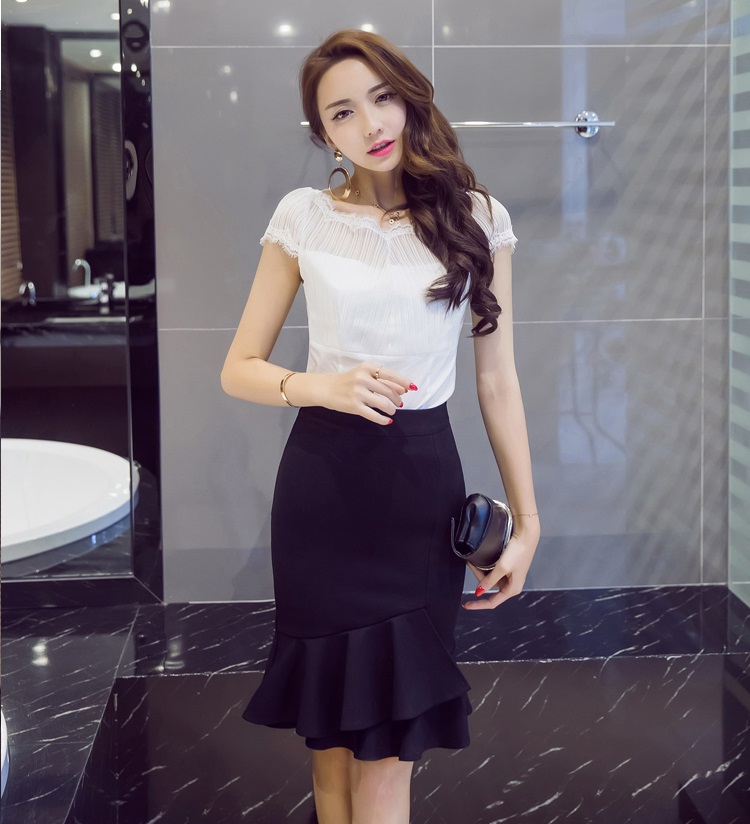 Chân váy bút chì công sở màu đen chân váy big size cotton co giãn GLV154