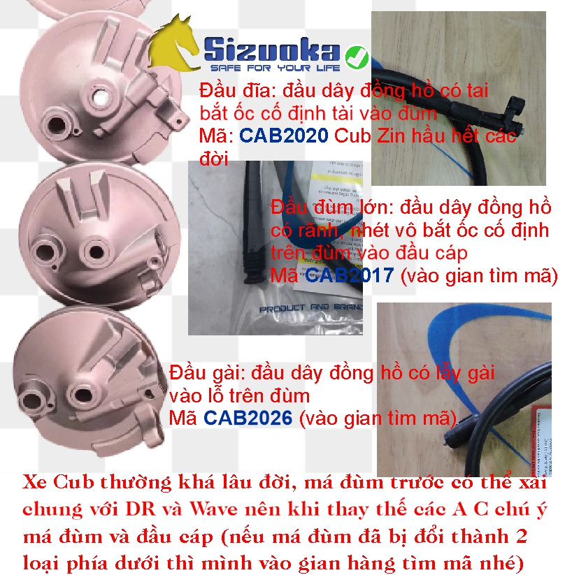 Dây Đồng hồ Cub 50 67 76 79 81 80 82 84 86 92 96 DD DH Nhật CAB2020