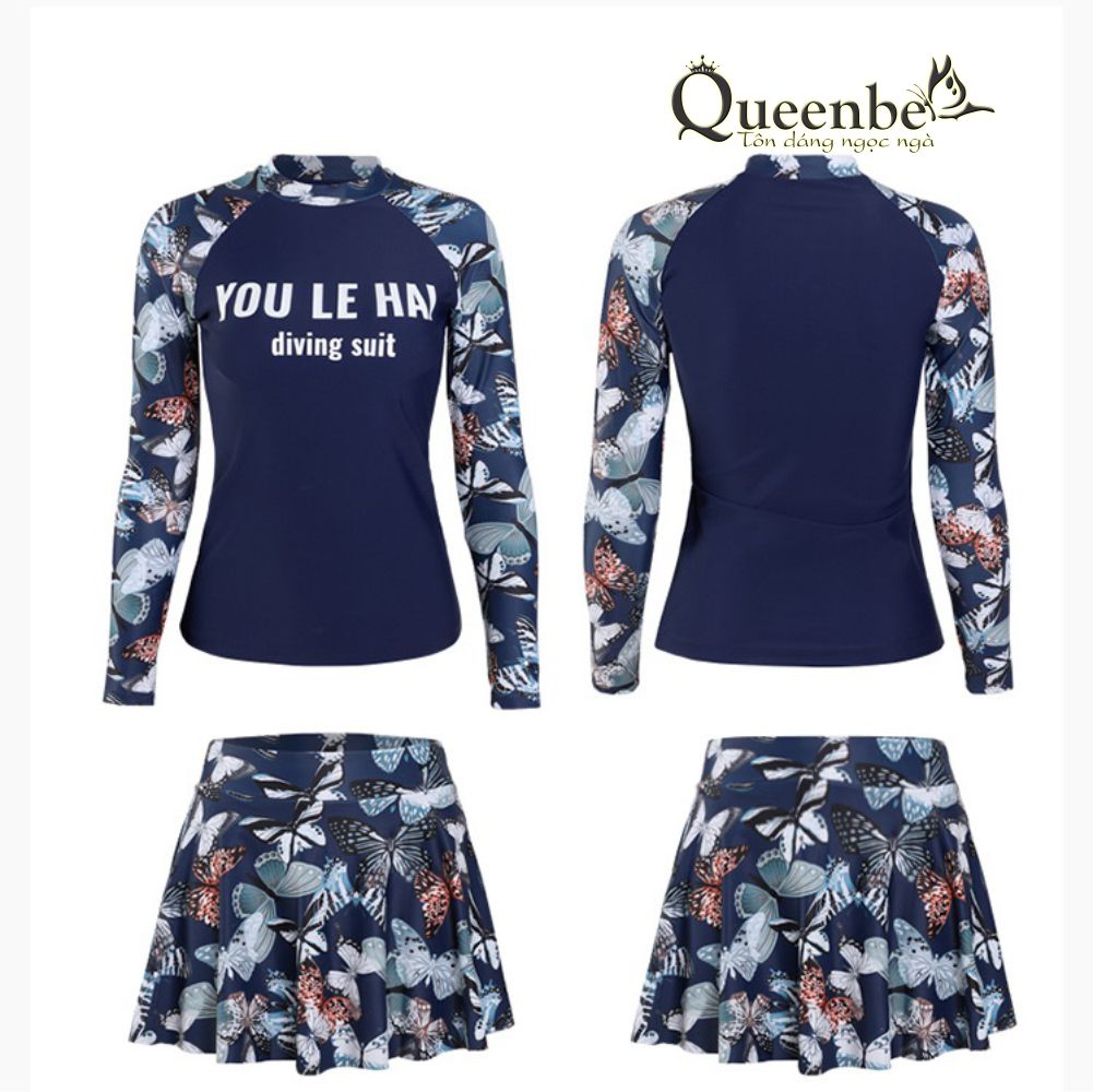 Đồ bơi ba mảnh đồ đi biển chống lạnh chống gió Queenbe GLSWIM104