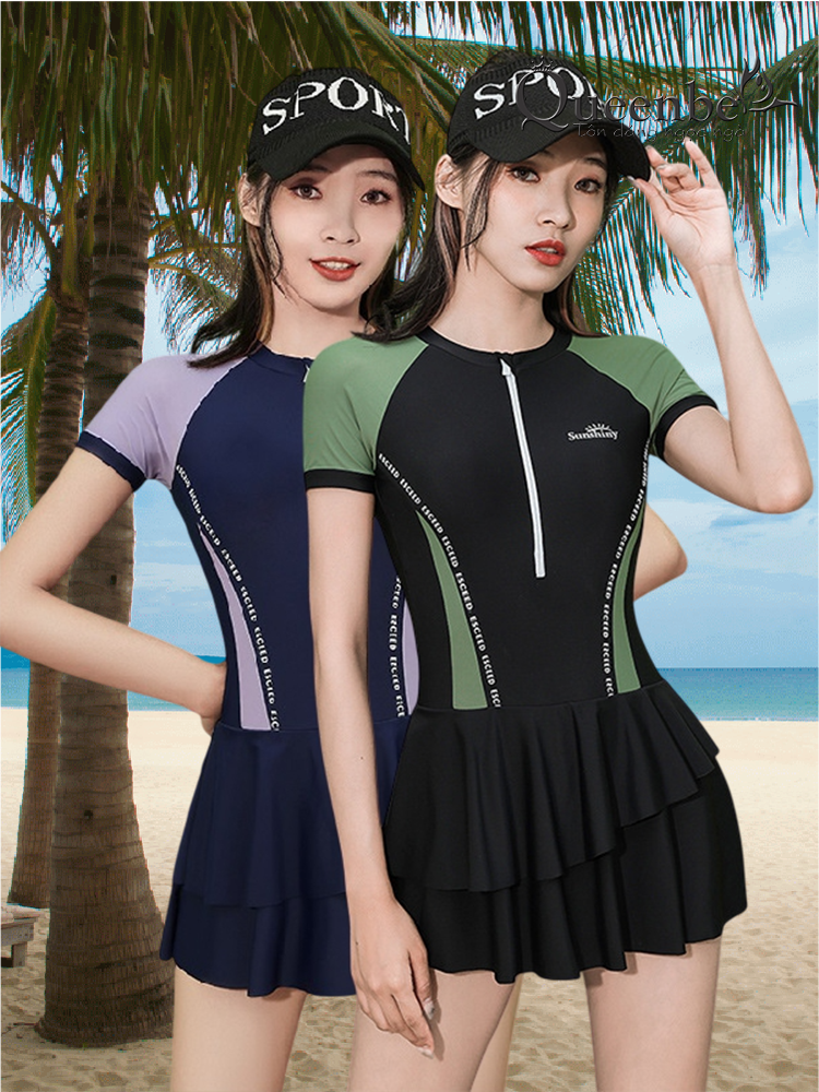 Đồ bơi liền thân nữ một mảnh Queenbe GLSWIM108 vải thun lycra co giãn, ít thấm hút, mau khô