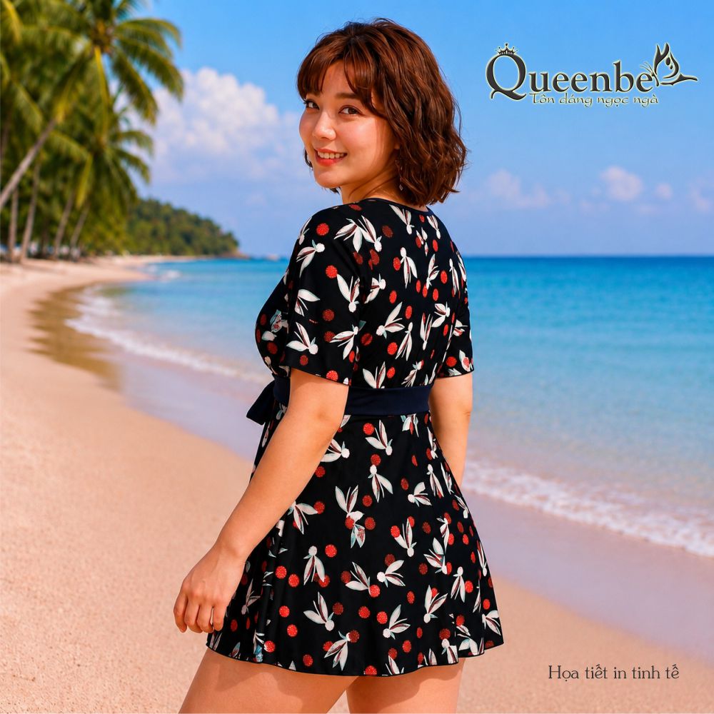 Đồ bơi nữ big size giấu bụng Queenbe GLSWIM116 vải thun Lycra cao cấp co giãn, ít thấm hút, mau khô, kèm mút ngực