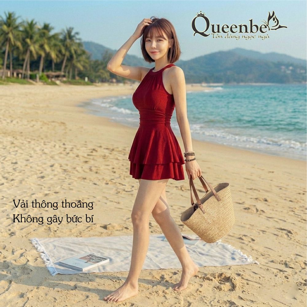 Đồ bơi nữ cổ yếm Queenbe GLSWIM051 vải thun Lycra cao cấp co giãn mềm mượt, ít thấm, mau khô