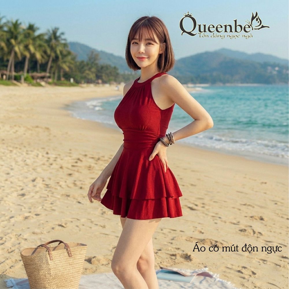 Đồ bơi nữ cổ yếm Queenbe GLSWIM051 vải thun Lycra cao cấp co giãn mềm mượt, ít thấm, mau khô