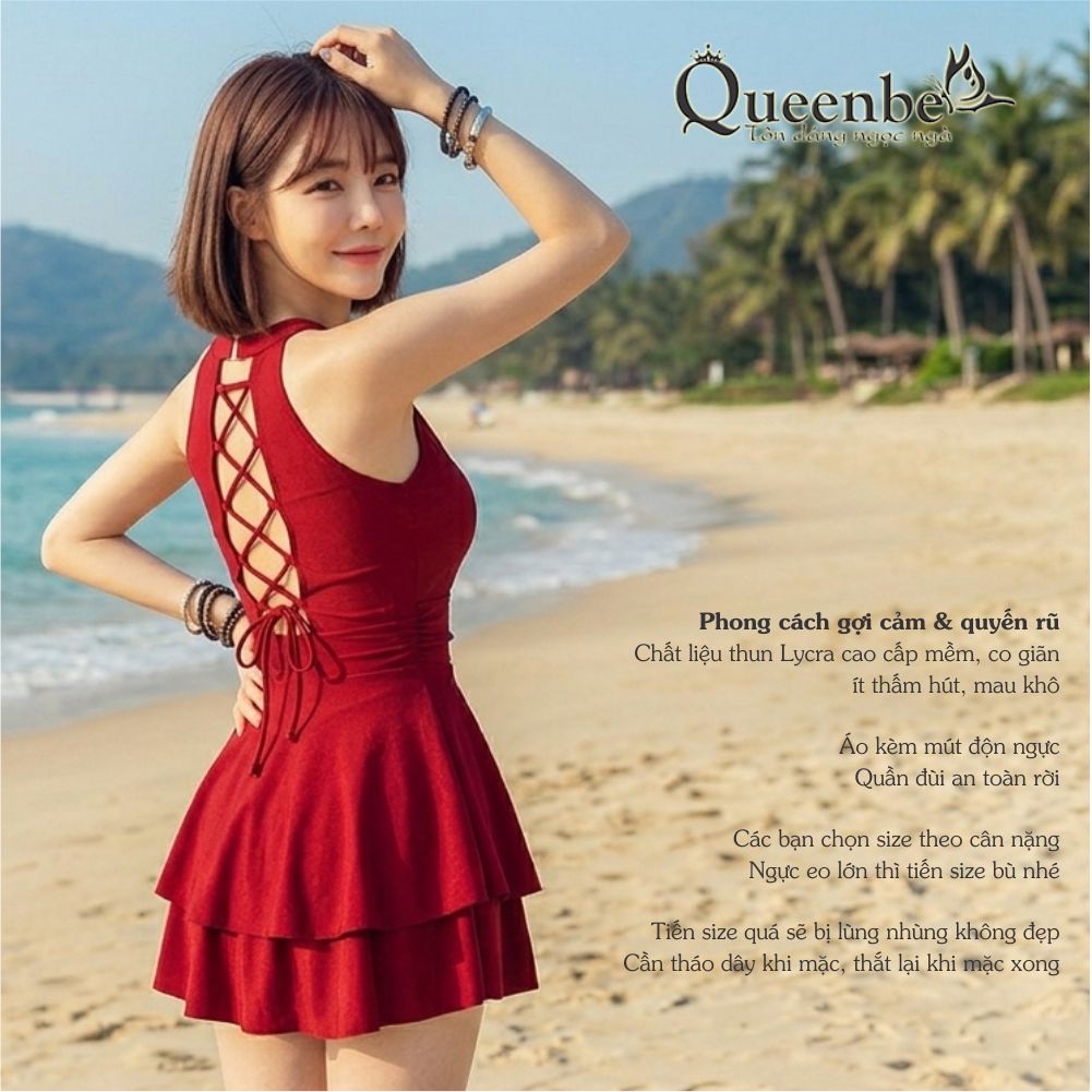 Đồ bơi nữ cổ yếm Queenbe GLSWIM051 vải thun Lycra cao cấp co giãn mềm mượt, ít thấm, mau khô
