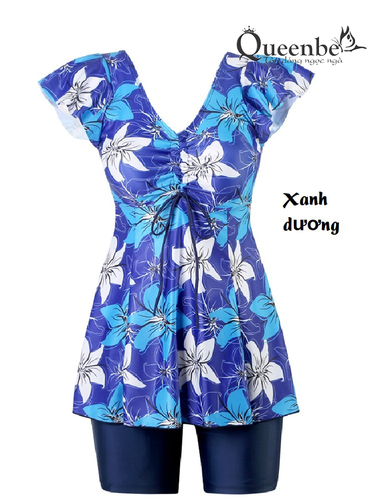 Đồ bơi trung niên big size Queenbe GLSWIM113 quần liền kín đáo, vải co giãn ít thấm hút, mau khô