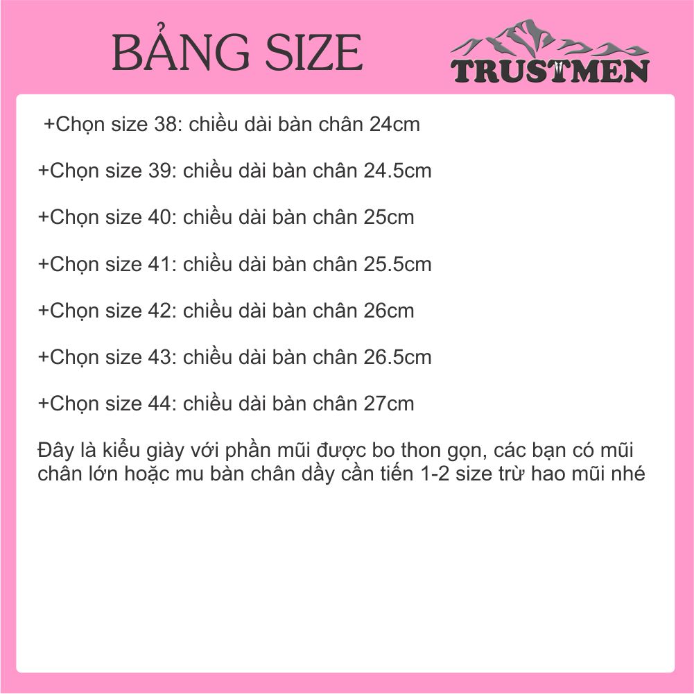 Giày nam da thật bịt mũi Trustmen GLG110 đế cao su trùm mũi chống trượt, chống va đập