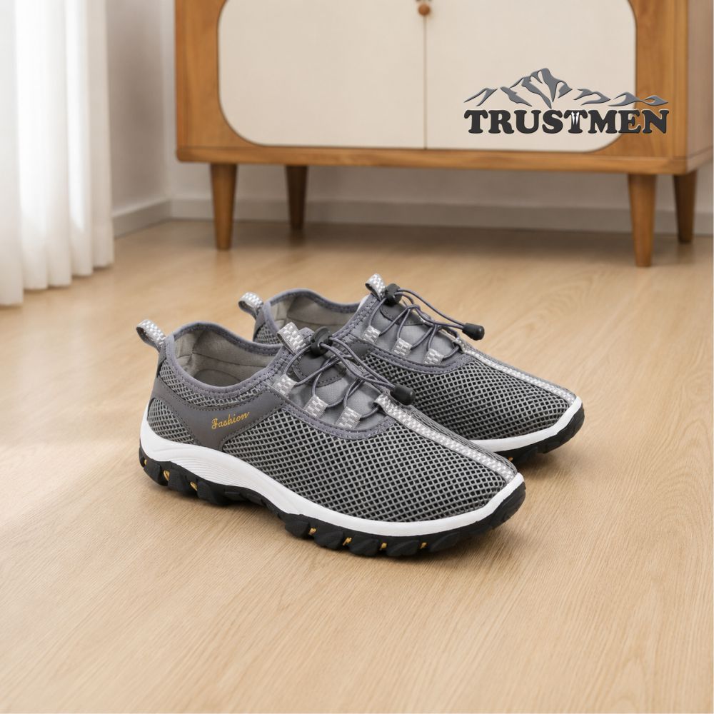 Giày thể thao nam buộc dây Trustmen GLG090 lưới mềm thoáng khí chống hôi, đế êm chống trượt