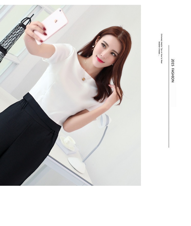Hàng nhập-bộ đồ nữ quần cạp cao trắng đen culottes