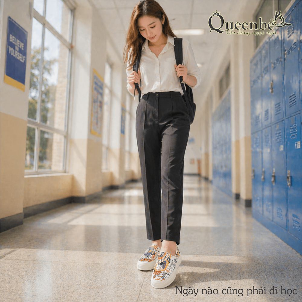 Phom nhỏ tiến 2 size - Giày nhựa dẻo phong cách nhật đúc liền đế chống va đập chống trượt Queenbe GLG128