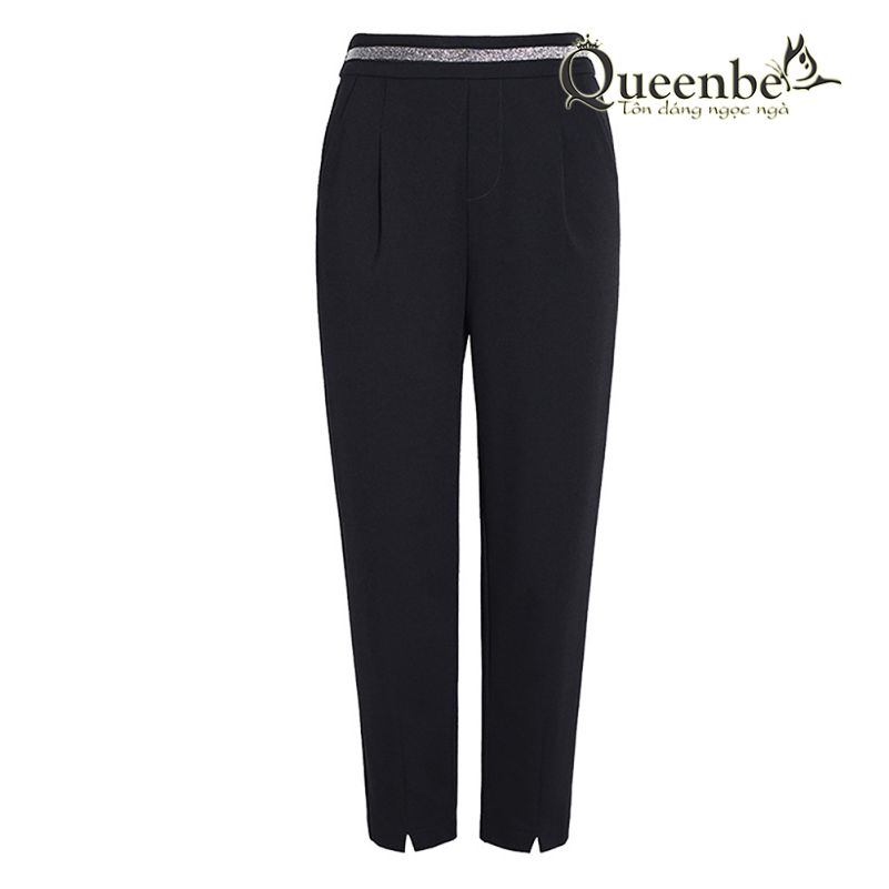 Quần baggy nữ công sở lưng thun lưng cao Queenbe GLQ172 big size vải cotton co giãn 4 chiều