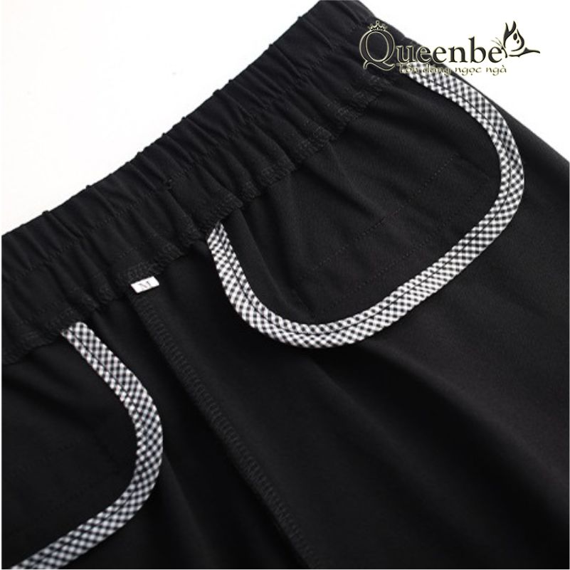 Quần baggy nữ công sở lưng thun lưng cao Queenbe GLQ172 big size vải cotton co giãn 4 chiều