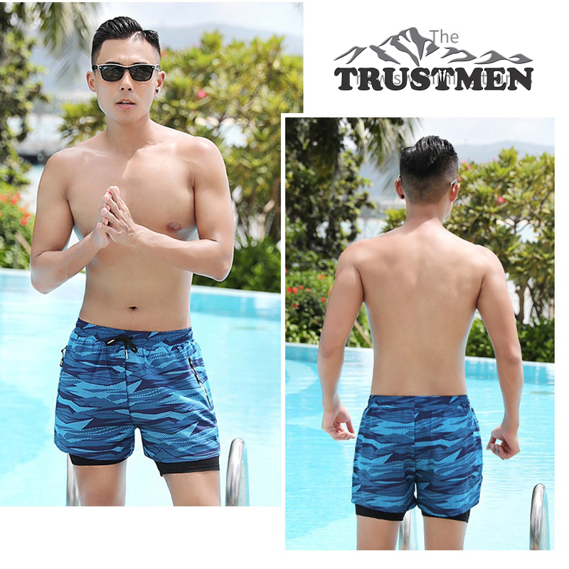 Quần bơi nam có xịp Trustmen GLSWIM111 có khóa zip ít thấm nước mau khô