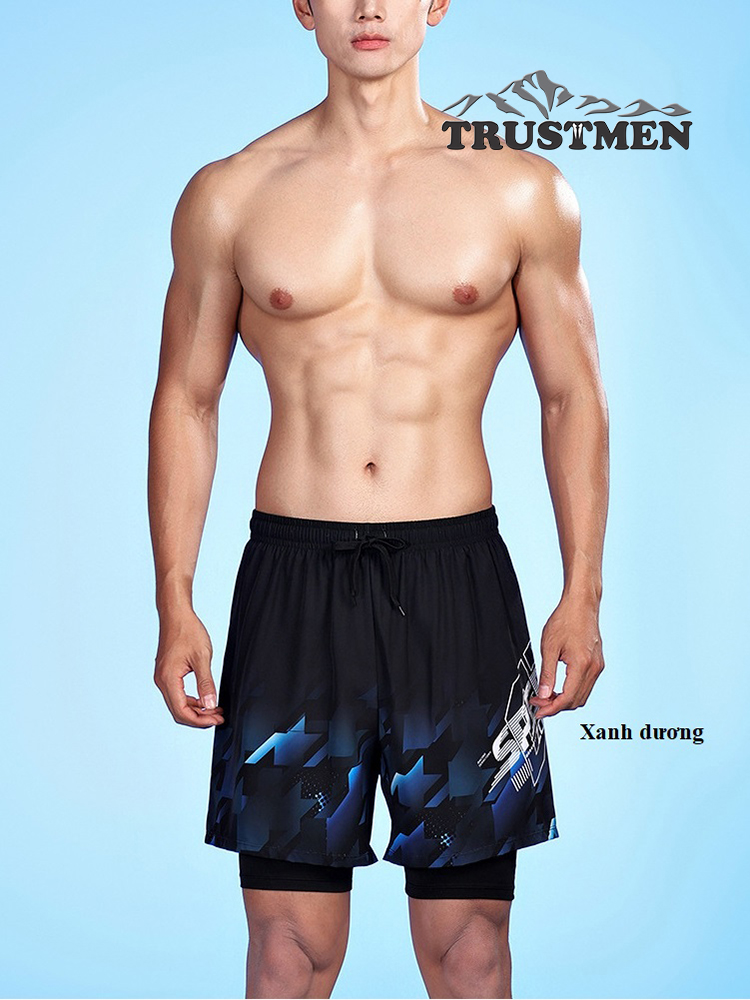 Quần bơi nam có xịp Trustmen GLSWIM114 vải ít thấm hút mau khô - bơi hoặc chơi thể thao