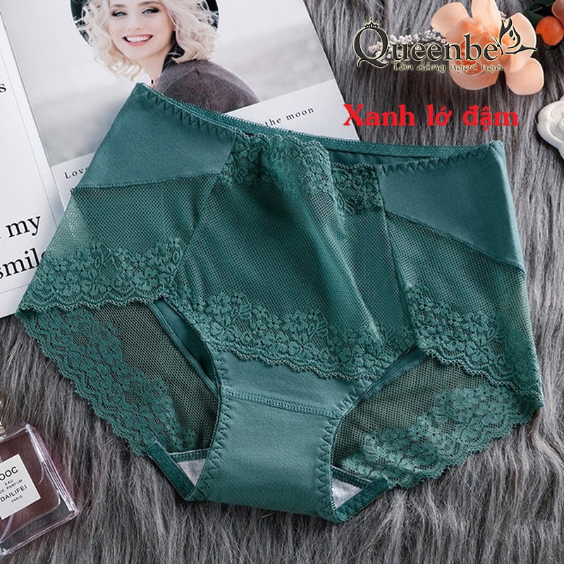 Quần chíp nữ phong cách quyến rũ sang trọng kiêu sa GLDL047 Queenbe phối lưới phối ren chất cotton mềm thoáng
