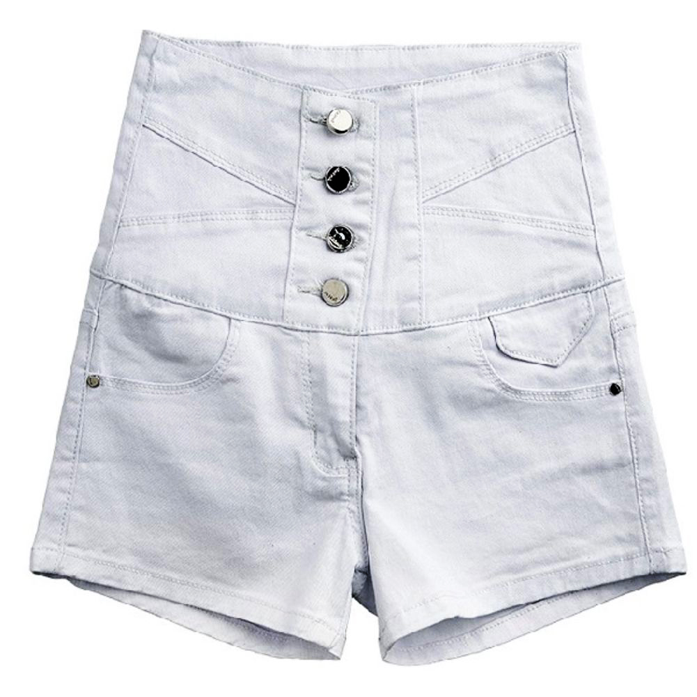 Quần đùi jean lưng cao nhiều nút big size S-5XL Queenbe GLQ079 vải jean cotton co giãn, thông thoáng