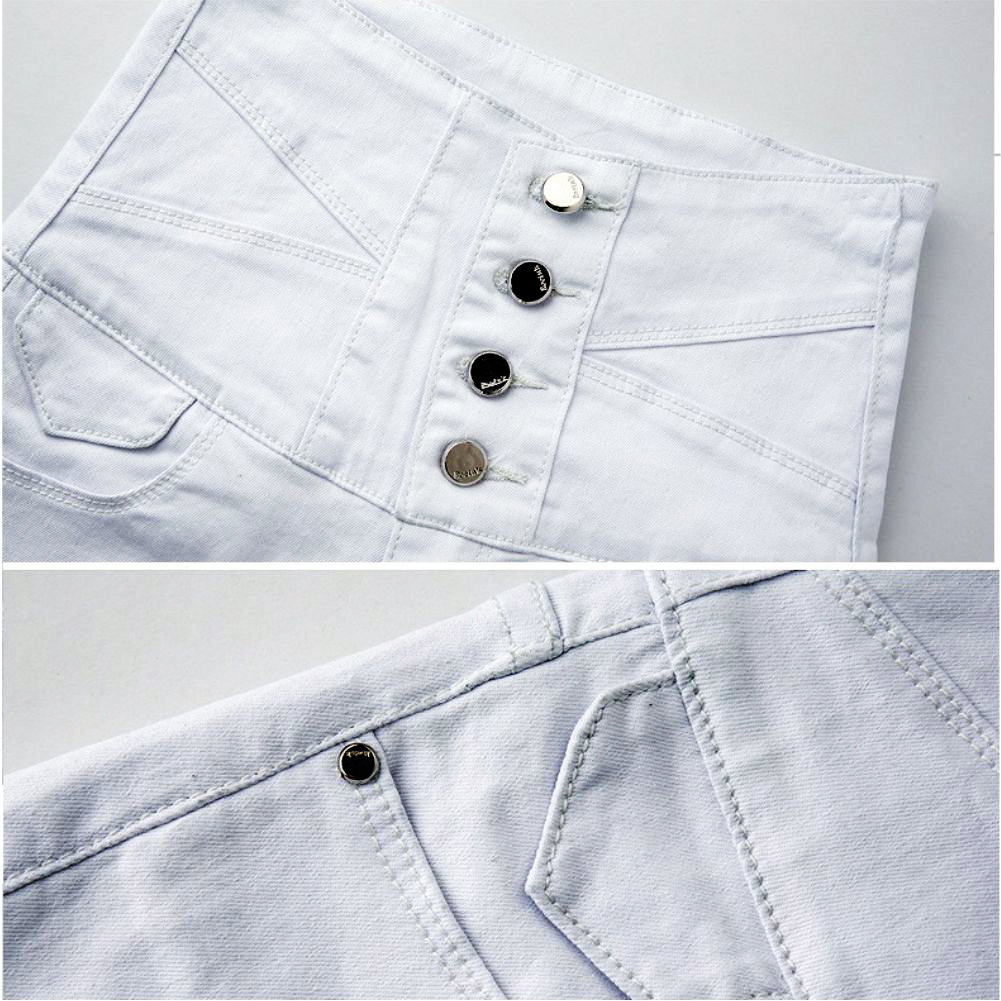 Quần đùi jean lưng cao nhiều nút big size S-5XL Queenbe GLQ079 vải jean cotton co giãn, thông thoáng