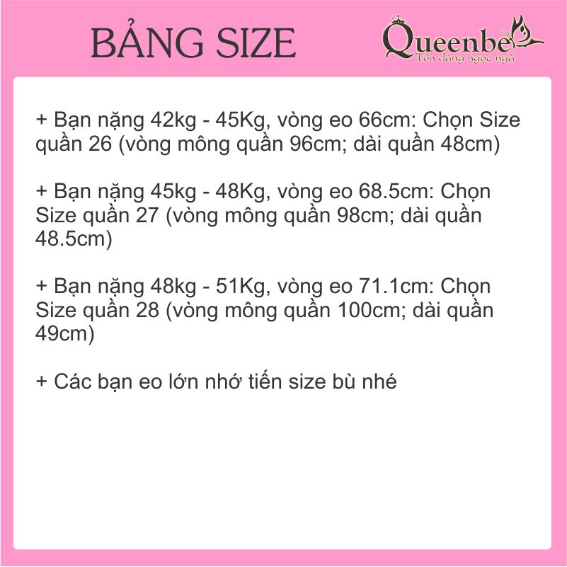 Quần jean lửng nữ lưng cao Queenbe GLQ129 Jean từ sợi bông mềm thoáng